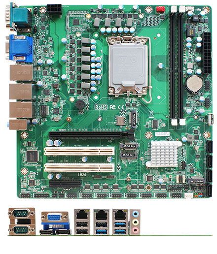 Jetway JLM26-H6100 Micro-ATX (Intel Sockel LGA1700 H610, 2x COM, 3x LAN, 3x Displaysupport</b>)
